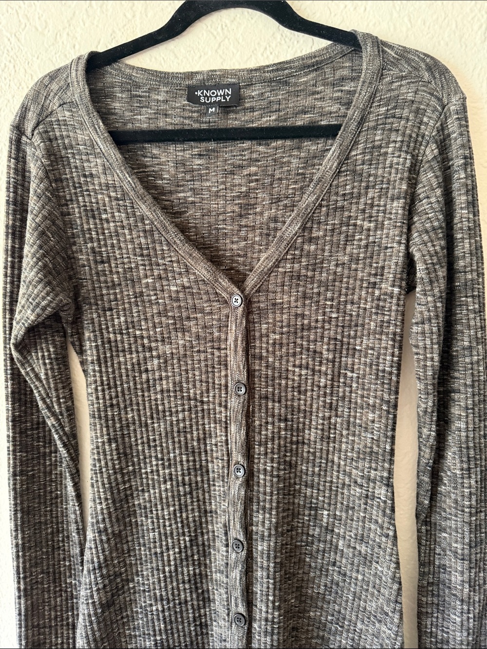 Known Supply 100% Organic Cotton Long-Sleeve Midi Dress Size M Brown Fall Winter - Picture 4 of 7
